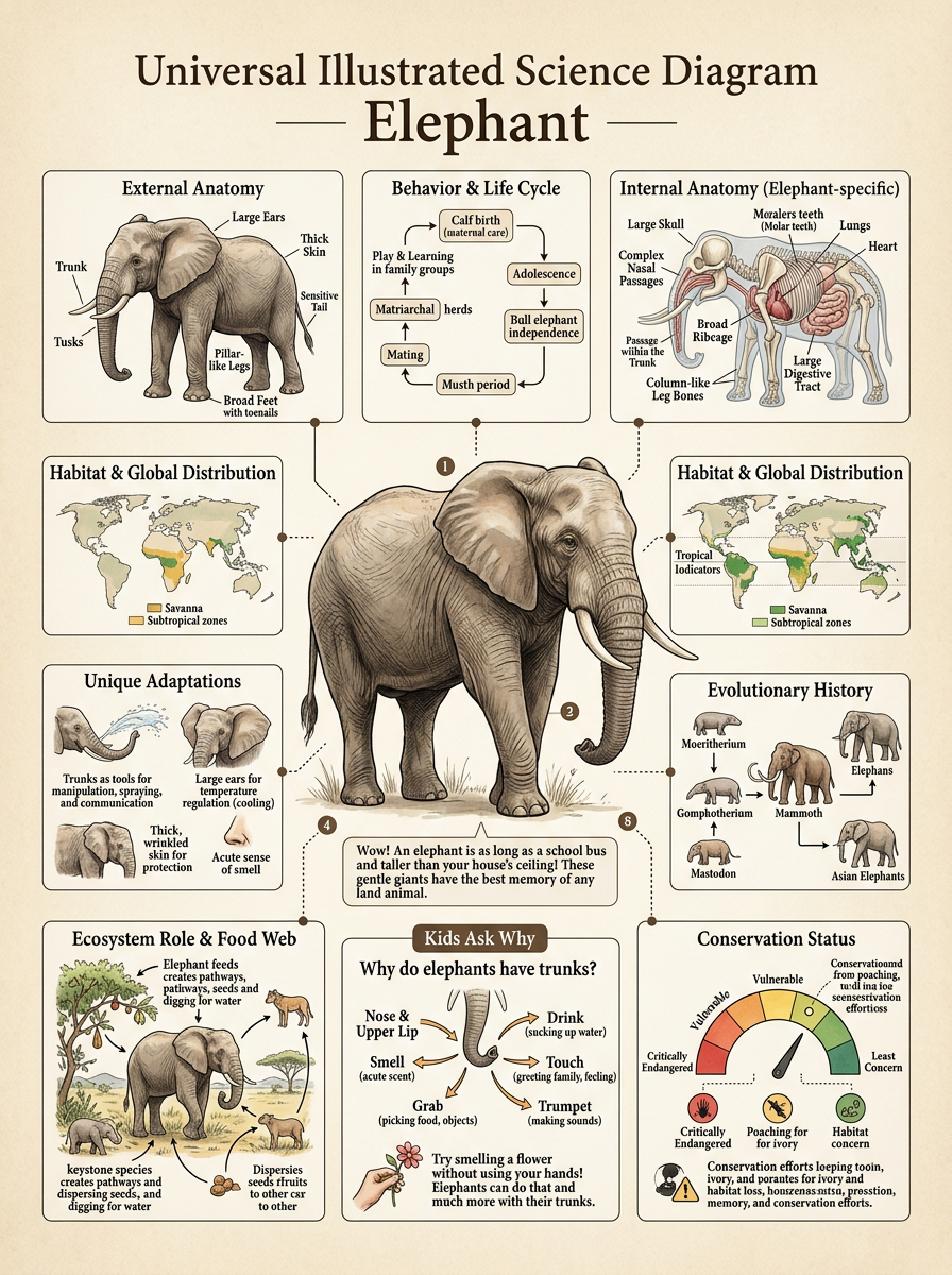 Elephant reviewed scientific diagram poster