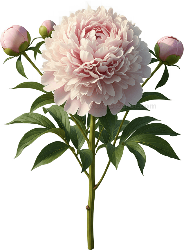 Peony actual size